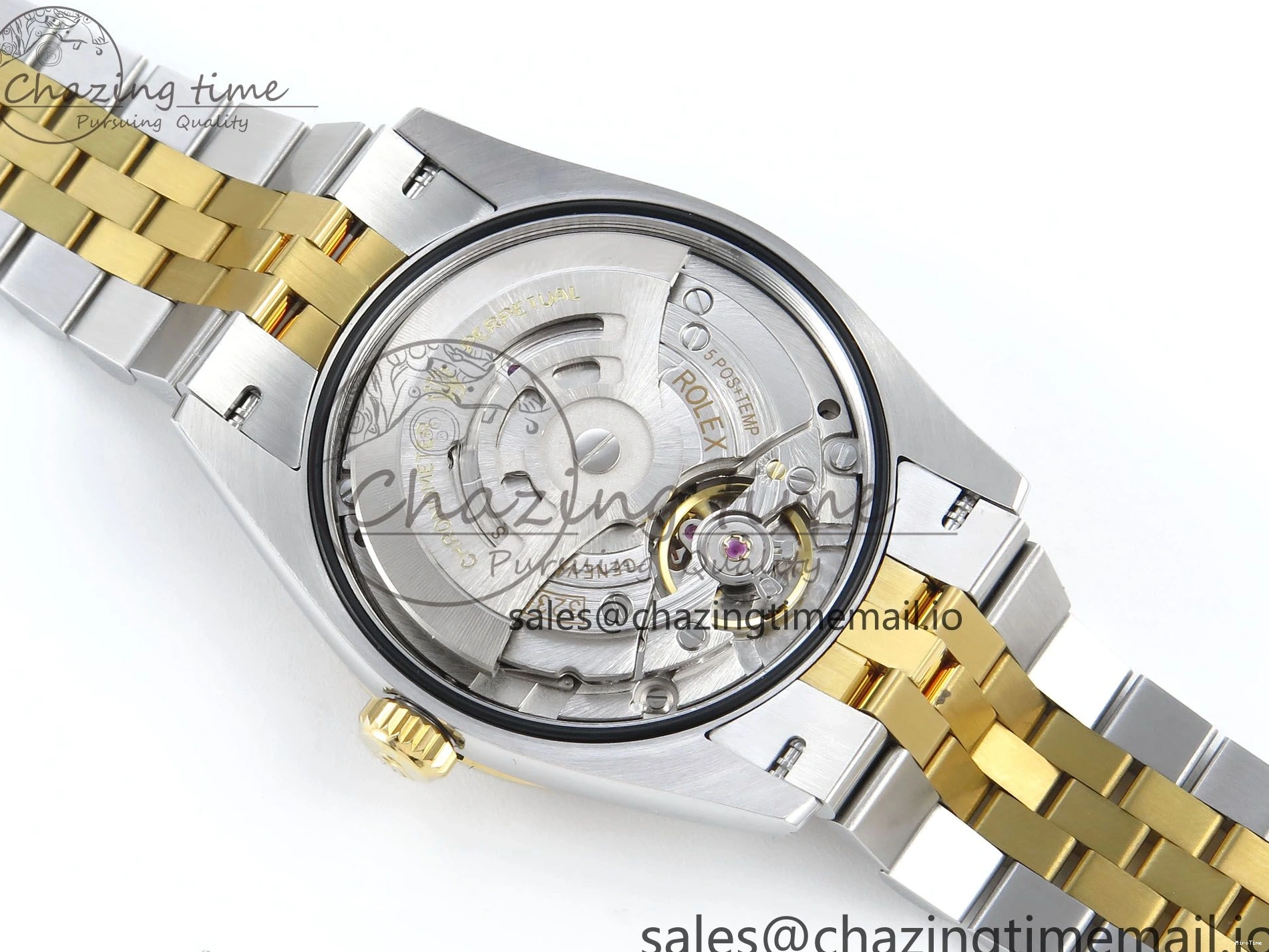 MiroTime 0109 Stretchable DateJust 36 126283RBR EWEF Best Edition Black Diamonds Dial on SS YG Jubilee Bracelet A 634